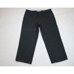 Eddie Bauer Pants Men's 40 Black 100% Cotton Casual Wide Leg Slash Pockets Chino